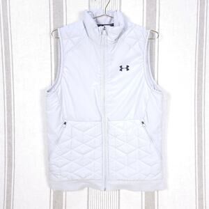 UNDER ARMOUR Puffer Vest Mens Medium Coldgear Reactor‎ Performance Running Grey